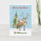 スタイリッシュファンキー予測できな水色トナカイ カード (正面)