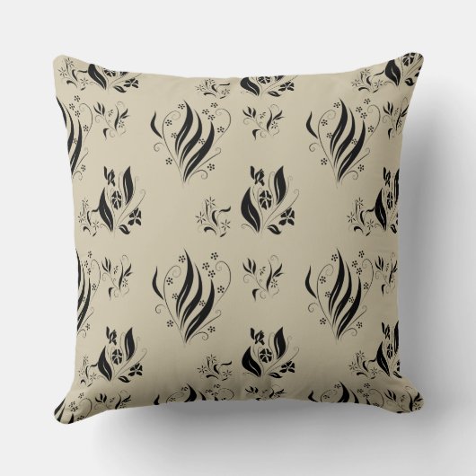 スタイリッシュファンシー渦巻形の花の模様 クッション (裏面)