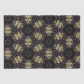 スタイリッシュフェイクエレガント金ゴールドと黒のパターン 薄葉紙 (正面)