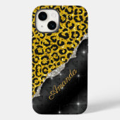 スタイリッシュフェイクガーリーグリッターアニマルプリントモノグラム Case-Mate iPhoneケース (裏面)