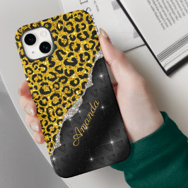 スタイリッシュフェイクガーリーグリッターアニマルプリントモノグラム Case-Mate iPhone 14ケース