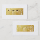 スタイリッシュフェイクグランジ金ゴールド枠の白い背景 名刺 (正面/裏面)