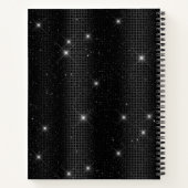 スタイリッシュフェイクグリッターバイオレット金ゴールドブラックモノグラム ノートブック (裏面)