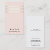 スタイリッシュフェイクバラ金ゴールドストライプのライトピンク2 名刺 (正面/裏面)