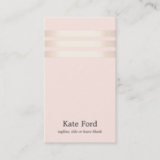 スタイリッシュフェイクバラ金ゴールドストライプのライトピンク2 名刺 (正面)