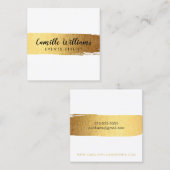 スタイリッシュフェイクミニマル金ゴールド脳卒中 スクエア名刺 (正面/裏面)