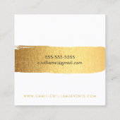 スタイリッシュフェイクミニマル金ゴールド脳卒中 スクエア名刺 (裏面)
