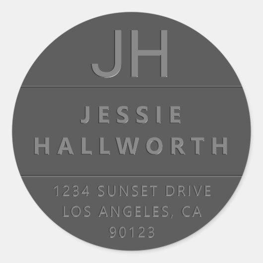 スタイリッシュフェイクモダンエンボス ラウンドシール (正面)