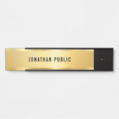 スタイリッシュフェイクモダン金ゴールドシンプルグラマーテンプレート サインプレート (正面)