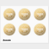 スタイリッシュフェイク金ゴールドありがとう結婚ステッカー ラウンドシール (シート)