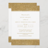 スタイリッシュフェイク金ゴールドグリッターブライダルシャワー招待状 招待状 (正面/裏面)