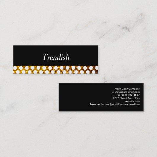 スタイリッシュフェイク金ゴールドフレーク水玉模様 スキニー名刺 (正面/裏面)