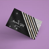 スタイリッシュフェイク銀と黒パーソナライズされた マグネット名刺