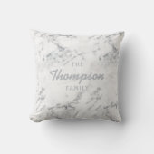 スタイリッシュフェイクMarbleテクスチャカスタムファミリ名 クッション (正面)