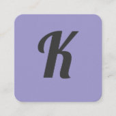 スタイリッシュフォント紫の背景 スクエア名刺 (正面)