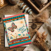 スタイリッシュフォークカラフルおもしろいバタフライグラード カード