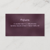 スタイリッシュフローラきらびやかな紫ピンクの金ゴールドモノグラム 名刺 (裏面)