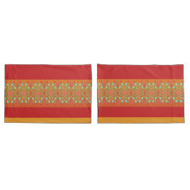 スタイリッシュフローラとストライプアクセント 枕カバー