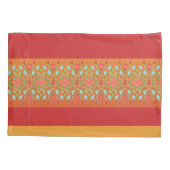 スタイリッシュフローラとストライプアクセント 枕カバー (裏面-左)