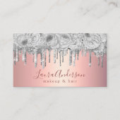 スタイリッシュフローラシルバーグリッタードリップメイクアップ&ヘア 名刺 (正面)
