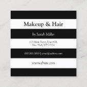 スタイリッシュフローラストライプ白黒 スクエア名刺 (裏面)