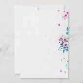 スタイリッシュフローラターコイズ日付の保存招待状 招待状 (裏面)