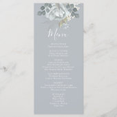 スタイリッシュフローラダスティブルーエレガントシンプルメニュー メニュー (正面)