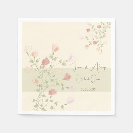 スタイリッシュフローラデザイン スタンダードカクテルナプキン (正面)