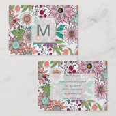 スタイリッシュフローラドール鮮やかデザイン 名刺 (正面/裏面)