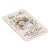 スタイリッシュフローラフレーム写真の誕生のお知らせ マグネット (右側)