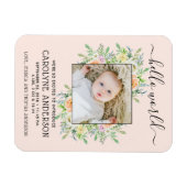 スタイリッシュフローラフレーム写真の誕生のお知らせ マグネット (横)