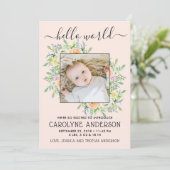 スタイリッシュフローラフレーム写真の誕生のお知らせ 案内状 (スタンド正面)