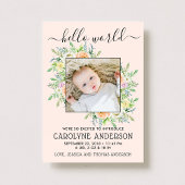 スタイリッシュフローラフレーム写真の誕生のお知らせ 案内状