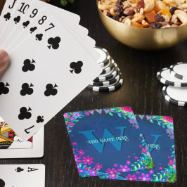 スタイリッシュフローラモノグラム名ガーリーかわいらし トランプ