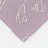 スタイリッシュフローララインアートパーソナライズされたダスティ薄紫 フリースブランケット (角)