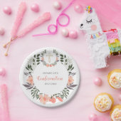 スタイリッシュフローラリース確認パーティー   ペーパープレート (パーティー)