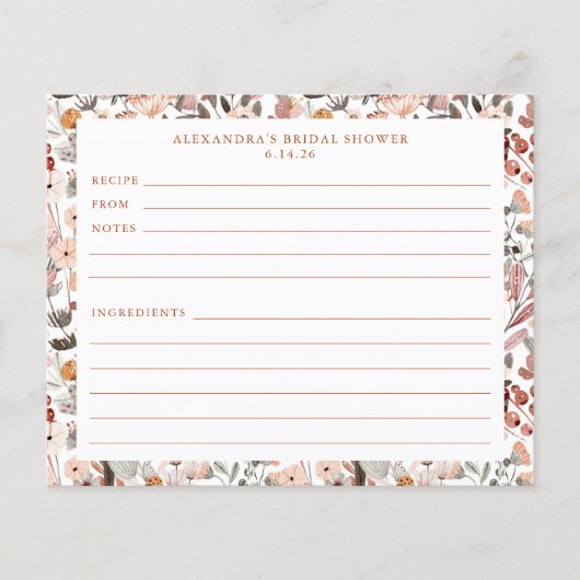 スタイリッシュフローラ中和かわいらし縁どレシピカード (正面)