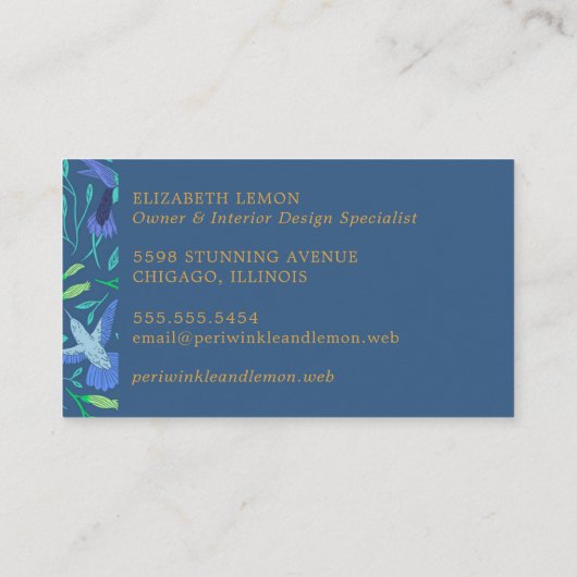 スタイリッシュフローラ模様 名刺 (裏面)