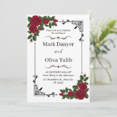 スタイリッシュフローラ結婚式招待状 | カスタマイズ可能 招待状 (スタンド正面)