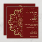 スタイリッシュフローラ結婚式招待状 招待状 (正面/裏面)