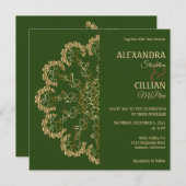 スタイリッシュフローラ結婚式招待状 招待状 (正面/裏面)