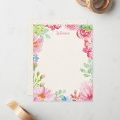 スタイリッシュフローラ絵画色パーソナライズされた ノートカード (正面/裏面インサイチュ)