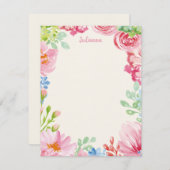 スタイリッシュフローラ絵画色パーソナライズされた ノートカード (正面/裏面)