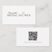 スタイリッシュブライダルシャワーQRコードカード 名刺 (正面/裏面)