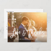 スタイリッシュブラシス結婚ト写真のサンキューカード ポストカード (正面/裏面)