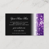 スタイリッシュブラックパープルきらめくグリッターグラマラス 名刺 (裏面)