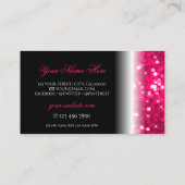 スタイリッシュブラックピンクきらめくグリッタースターズシック 名刺 (裏面)