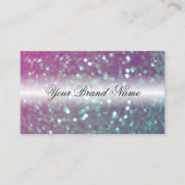 スタイリッシュブラックピンクティール（緑がかった色）きらめくグリッターモダン 名刺 (正面)