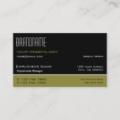 スタイリッシュブラックマスタードシンプルプロフェッショナル 名刺 (裏面)