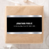 スタイリッシュブラック銀エレガントテンプレート出荷 ラベル (インサイチュ)